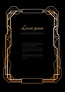 Vintage linear border. Geometric art deco style frame