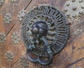 A Vintage Lion Head Door Knock in the Old Town of Tallinn, Estonia Royalty Free Stock Photo