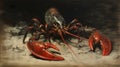 Vintage Lobster Art Illustration Inspired By Late 19th Century Academic Drawing