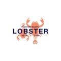 Vintage lobster logo design template