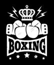 Vintage logo for boxing. Royalty Free Stock Photo