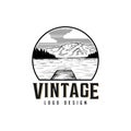 Vintage logo design inspiration - Vintage Lake view logo design inspiration