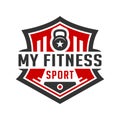 Vintage logo design or retro sports and fitness shield