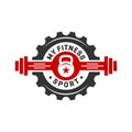 Vintage logo design or retro sports and fitness shield