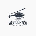 Vintage logo of flying helicopter