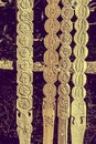 Vintage look at decorative wooden carved Royalty Free Stock Photo