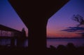 Vintage look at the Jamestown Bridge and Verrazano Bridge