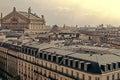 Vintage look with rooftops and Opera Garnier at Paris