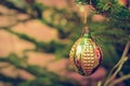 Vintage looking Bauble for Christmas tree decoration Royalty Free Stock Photo