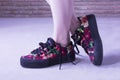 Vintage looking flowery shoes wonr wtih style
