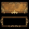 Vintage ornate gold frame - isolated on black Royalty Free Stock Photo