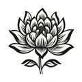 Vintage Lotus Flower Drawing: Shang Dynasty Style Religious Iconography