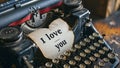 Vintage Love Heartfelt Message on Typewriter Royalty Free Stock Photo