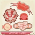 Vintage love labels set