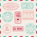 Vintage love stamps. vector design Royalty Free Stock Photo