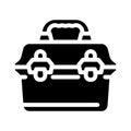 vintage lunchbox glyph icon vector illustration black Royalty Free Stock Photo