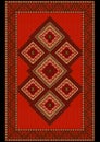 Vintage luxurious ethnic red rug