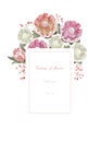 Vintage and luxurious floral vector greeting card with flowers i Royalty Free Stock Photo