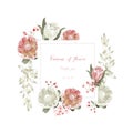 Vintage and luxurious floral vector greeting card with flowers i Royalty Free Stock Photo