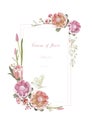 Vintage and luxurious floral vector greeting card with flowers i