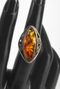 Vintage luxurious magical amber ring