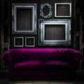 Vintage luxury armchair and frame Royalty Free Stock Photo