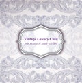 Vintage Luxury card with baroque ornament Vector. Abstract design illustration. Place for texts Royalty Free Stock Photo