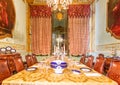 Vintage luxury dining room, elegant furniture - table and chairs