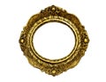 Vintage luxury golden frame with ornate baroque decoration isolated over white background