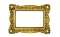 Vintage luxury golden frame with ornate baroque decoration isolated over white background