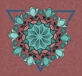 Vintage and luxury ornamental mandala design background and copy space