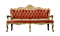 Vintage luxury scarlet sofa Armchair isolated on white Royalty Free Stock Photo
