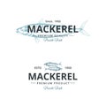 Vintage mackerel fish logo template