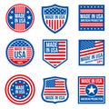 Vintage made in the usa vector badges. American patriotic icons