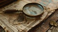The Vintage Magnifying Glass.AI generated image Royalty Free Stock Photo