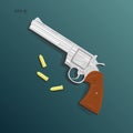 Vintage magnum revolver vector illusatration Royalty Free Stock Photo