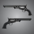 Vintage magnum revolver. Retro handgun vector illusatration Royalty Free Stock Photo