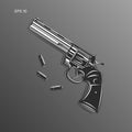 Vintage magnum revolver vector illusatration Royalty Free Stock Photo