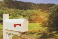 Vintage mail box on country home. Royalty Free Stock Photo
