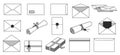 Vintage mail envelope icon set