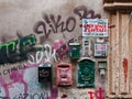 Vintage mailbox on the wall in Catania, Italy