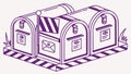 Vintage Mailboxes, Postal Communication Vector Illustration, vector design Generative AI Royalty Free Stock Photo
