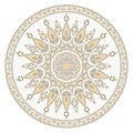 Vintage mandala motif on white background