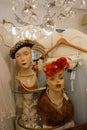 Vintage mannequin busts in antique store Royalty Free Stock Photo