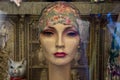 Vintage mannequin head wearing bandana