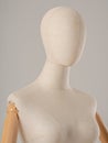 Vintage mannequin with hands on a light studio background Royalty Free Stock Photo