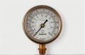 Vintage manometer, cut out on white background Royalty Free Stock Photo