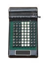 Vintage manual calculator isolated. Royalty Free Stock Photo