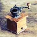 Vintage manual coffee grinder Royalty Free Stock Photo