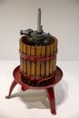 Vintage manual iron press machine for making fresh berry juices